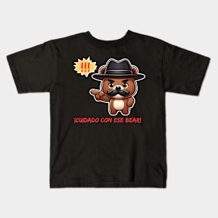 Cute Mustache Bear Kids T-Shirt